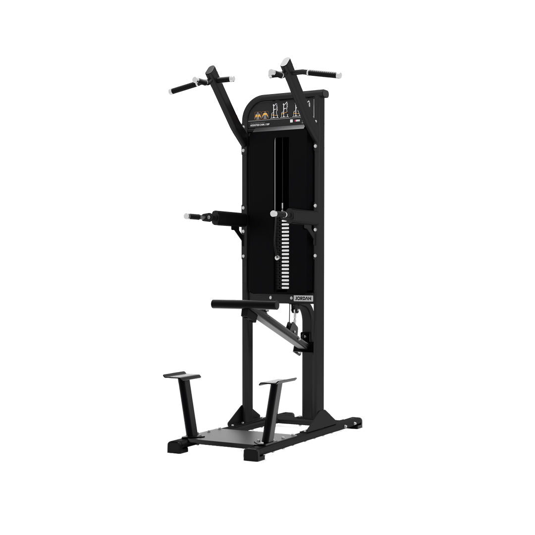 JORDAN Assisted Chin/Dip Station - 100kg Weight Stack - Black - main product view