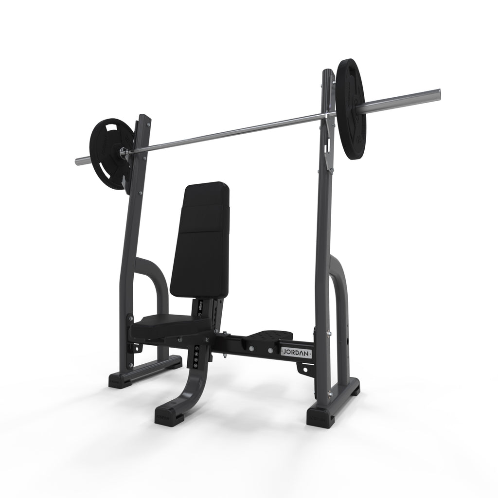 Olympic Shoulder Press Bench Jordan Fitness Black;Olympic Shoulder Press Bench Jordan Fitness Grey