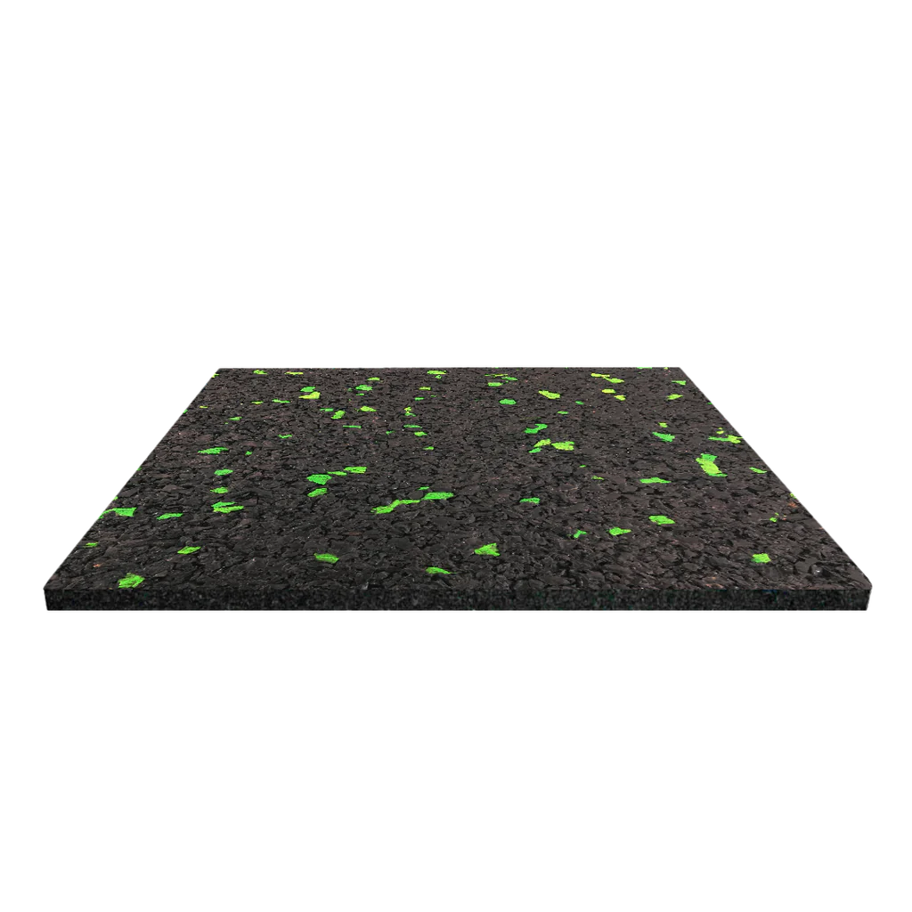 JORDAN Activ Square - Gym Flooring - Black Corner with green fleck 50cm x 50cm x 30mm;JORDAN Activ Square - Gym Flooring - Black Corner with green fleck 50cm x 50cm x 30mm