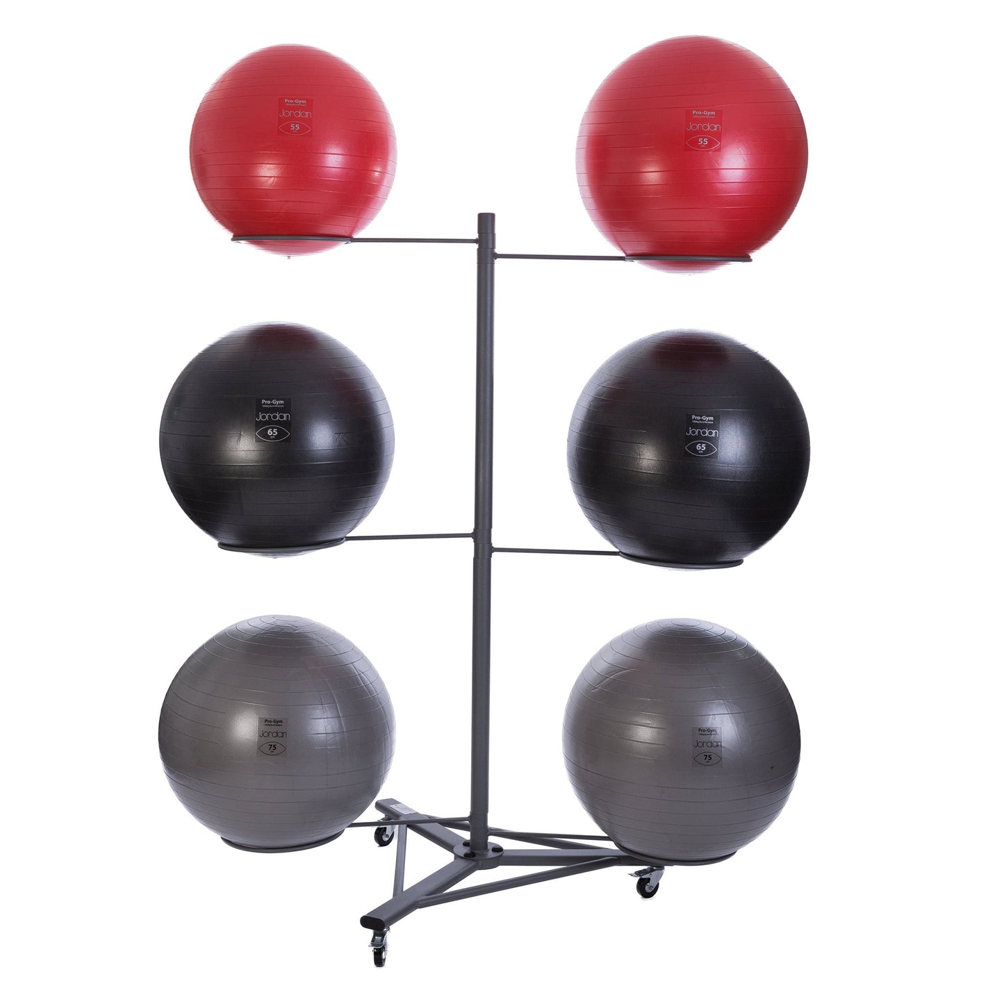 JORDAN Fit Ball Rack - holds 6 balls, Grey - alternate angle
