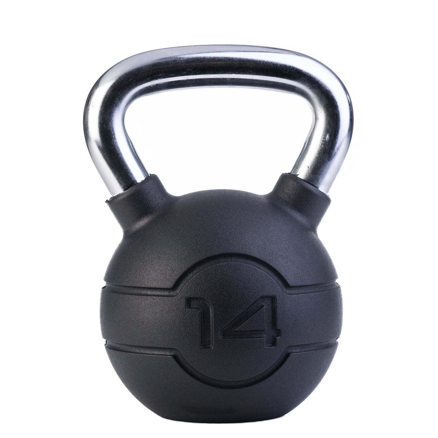 JORDAN 14kg Black rubber kettlebell with chrome handle (each) - main product view