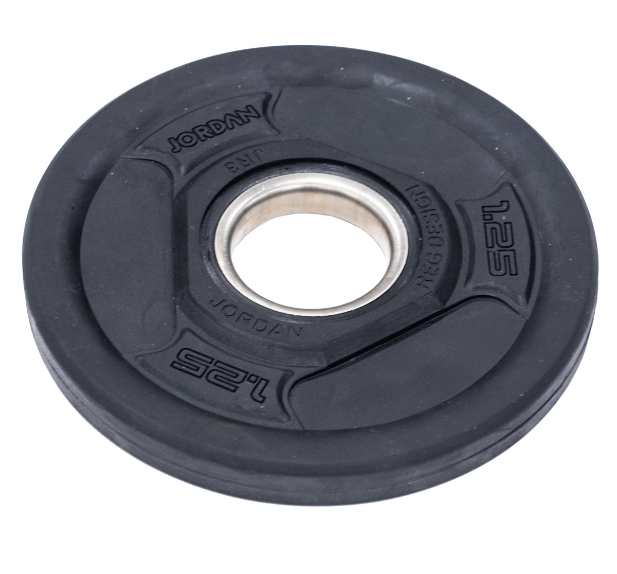 JORDAN rubber Olympic plate set: 1.25 kg rubber Olympic plate. Individual component view, not the complete set quantity.