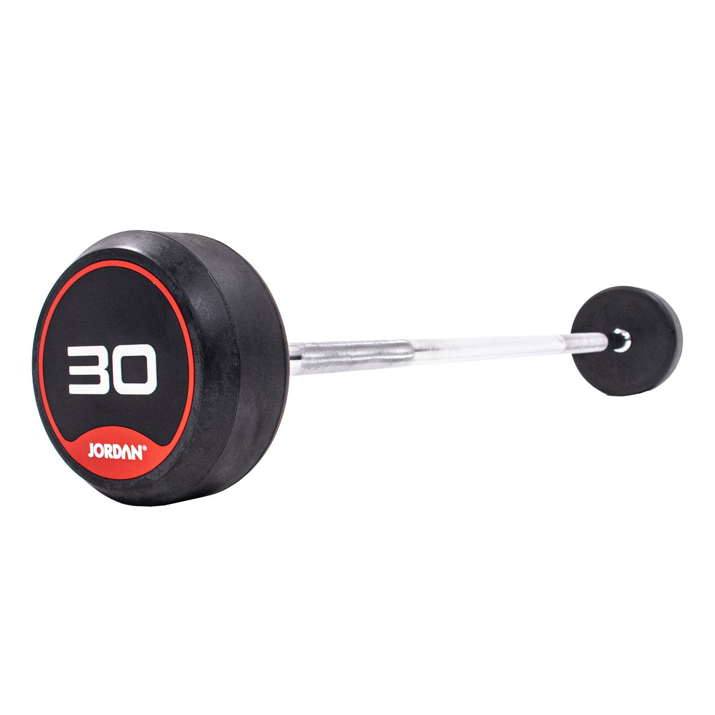 JORDAN 30kg Rubber Barbell - Straight Bar - Red - main product view