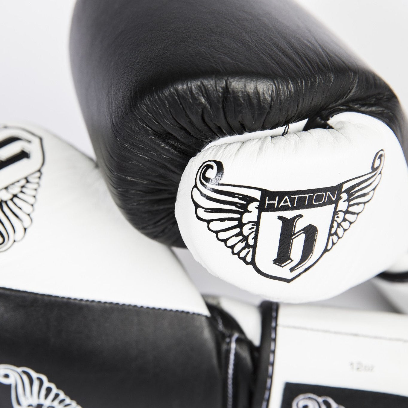 Hatton Pro Sparring Leather Velcro Glove (pair) Black 8oz - alternate angle