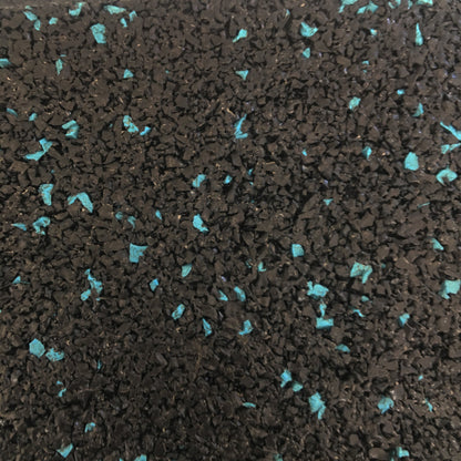 JORDAN Activ Square - Gym Flooring - Black Tile with green fleck 50cm x 50cm x 15mm - detail view