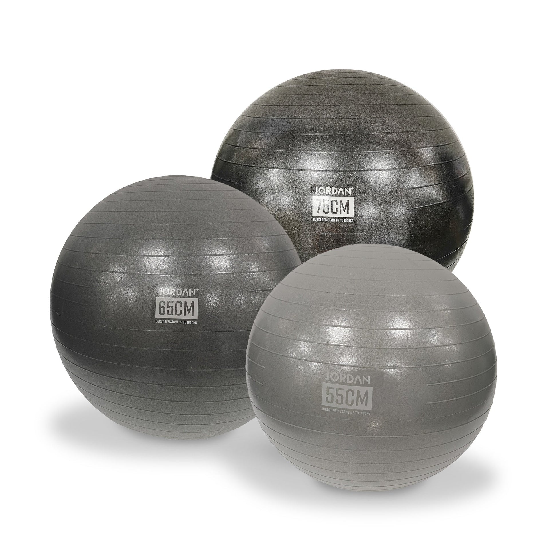 JORDAN 75cm Commercial Fit Ball (Black) boxed with pump - alternate angle
