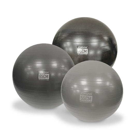 JORDAN 65cm Commercial Fit Ball (Charcoal) boxed with pump - alternate angle