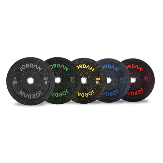 JORDAN HG Fleck Coloured Rubber Bumper Plate 20kg - Blue - AresFit