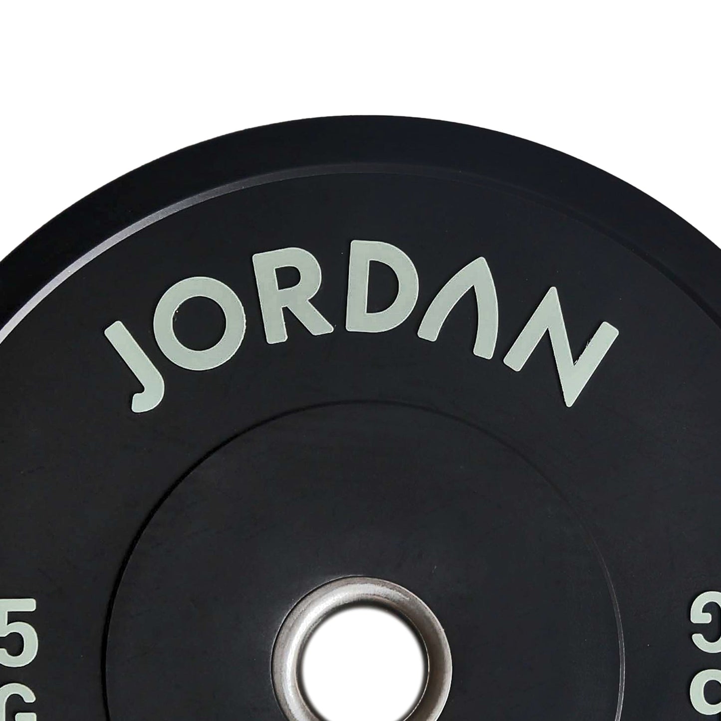 JORDAN 20kg Black Rubber Bumper Plate - alternate angle