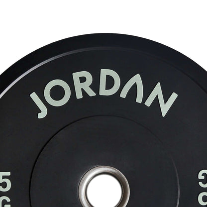 JORDAN 20kg Black Rubber Bumper Plate - alternate angle