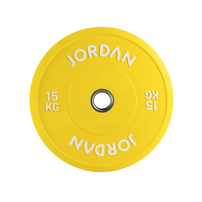 JORDAN 5kg Coloured Rubber Bumper Plate - Black - AresFit