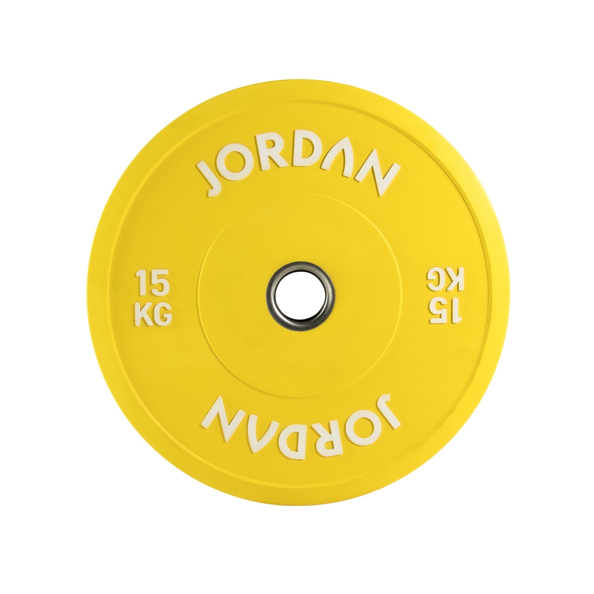 JORDAN 15kg Coloured Rubber Bumper Plate - Yellow - main product view