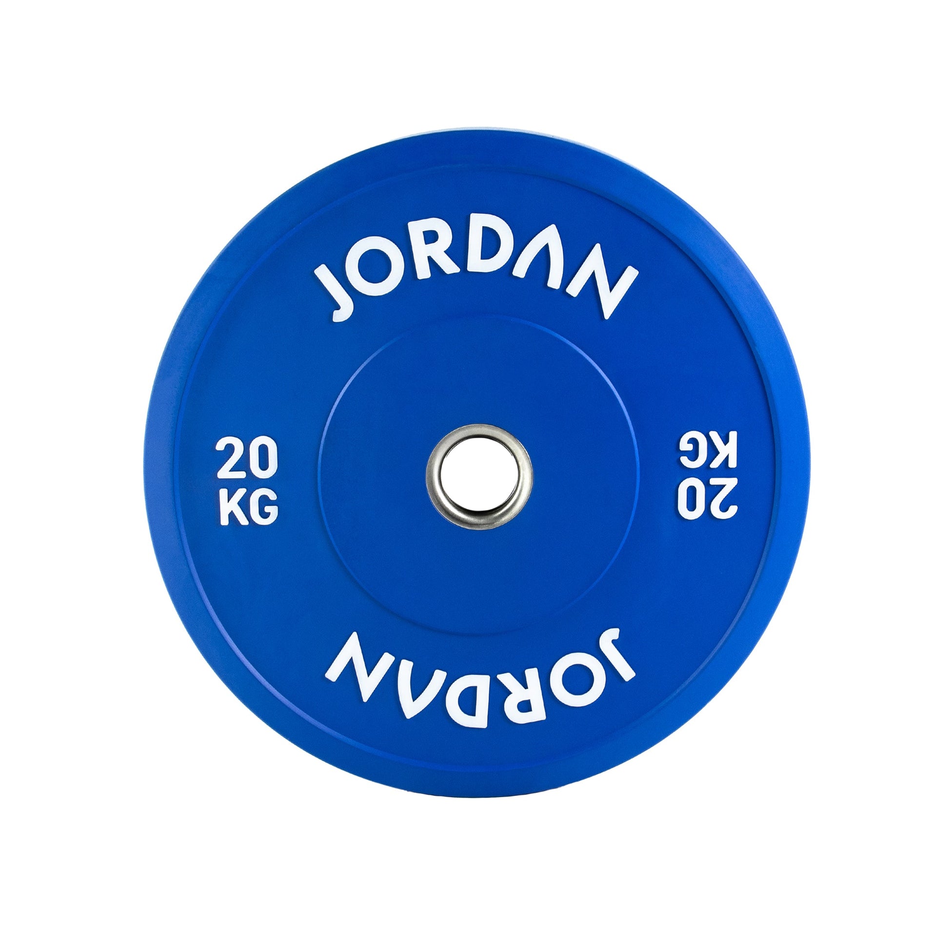 JORDAN 20kg Coloured Rubber Bumper Plate - Blue - AresFit