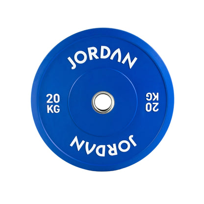 JORDAN 20kg Coloured Rubber Bumper Plate - Blue - AresFit