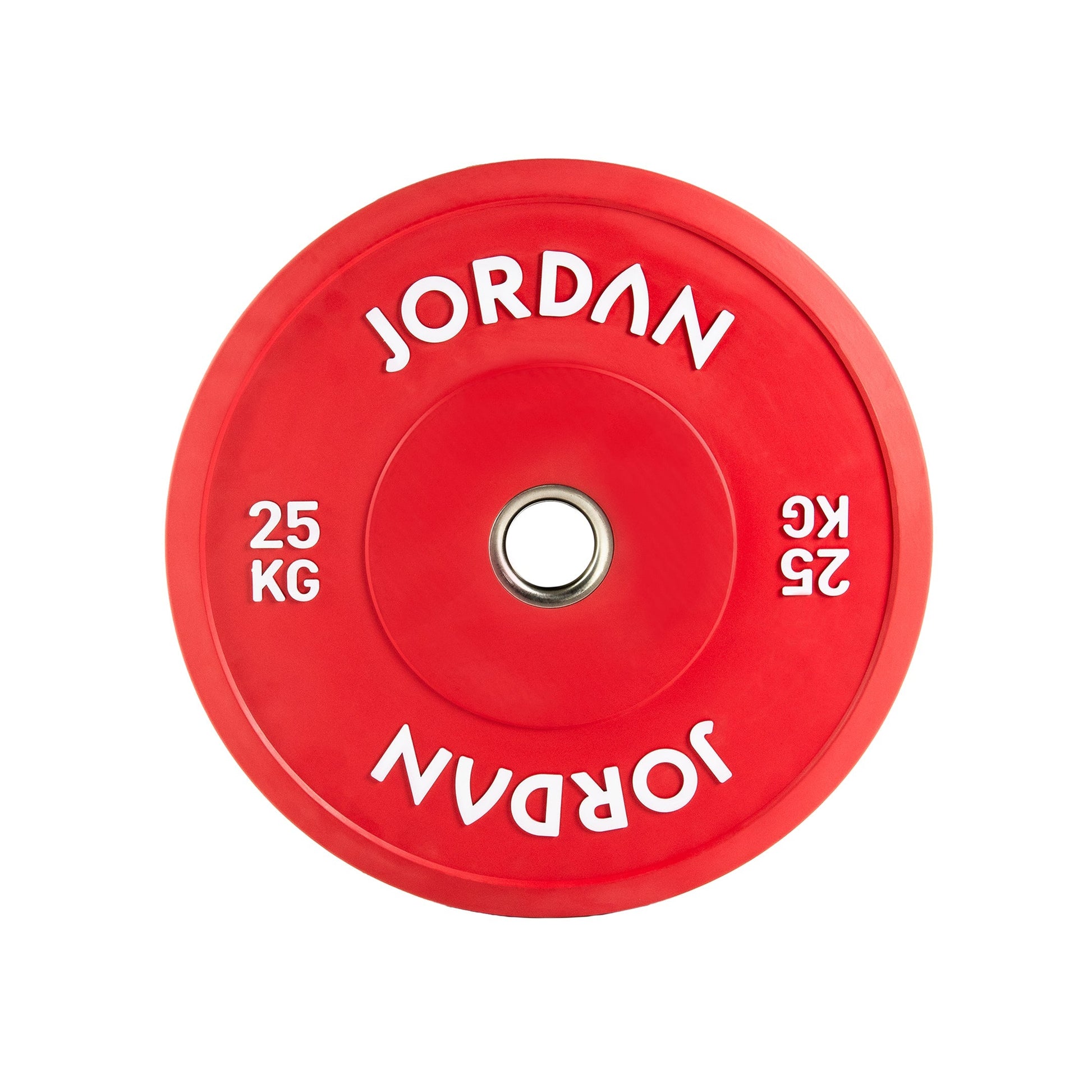JORDAN 25kg Coloured Rubber Bumper Plate - Red - main product view