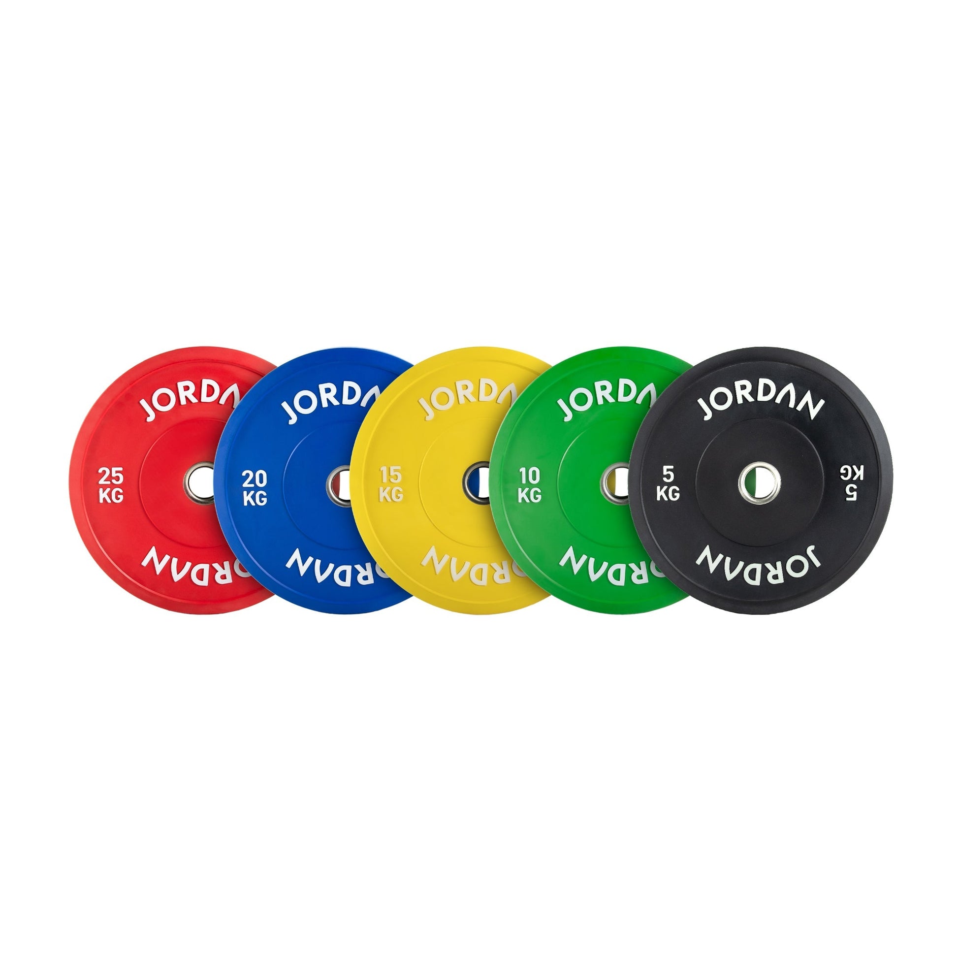 JORDAN 20kg Coloured Rubber Bumper Plate - Blue - alternate angle