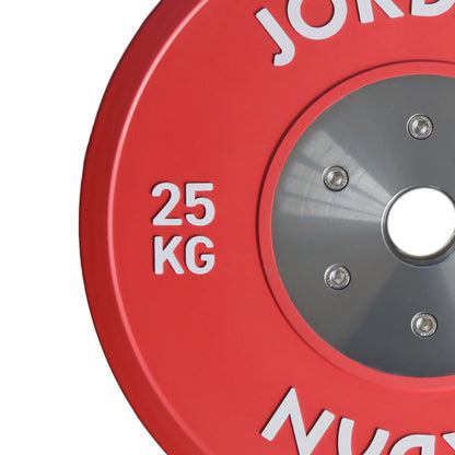 JORDAN 10kg Coloured Rubber Calibrated Competition Plate - Green - alternate angle