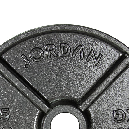 JORDAN 200kg Deep Dish Olympic Weight Plate Set - 4x2.5kg, 6x5kg, 4x10kg, 2x15kg, 2x20kg, 2x25kg - AresFit