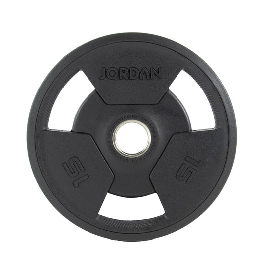 JORDAN 15kg Rubber Tri Grip Olympic Plate - main product view