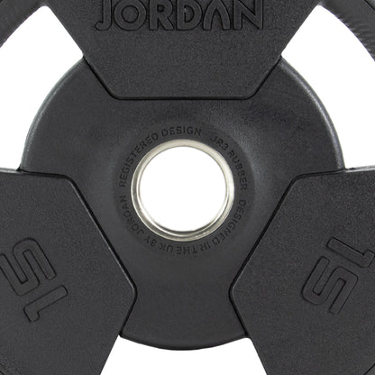 JORDAN 400kg Rubber Tri Grip Olympic Plate Set - alternate angle