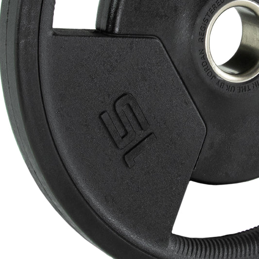 JORDAN 140kg Rubber Tri Grip Olympic Plate & Bar Set - main product view