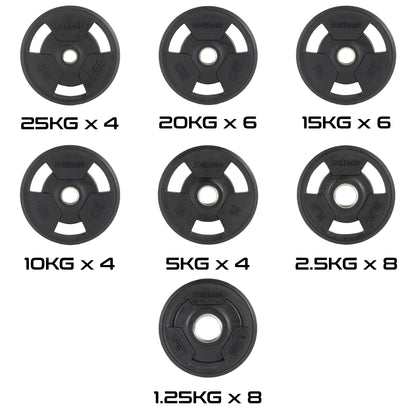 JORDAN 15kg Rubber Tri Grip Olympic Plate - AresFit