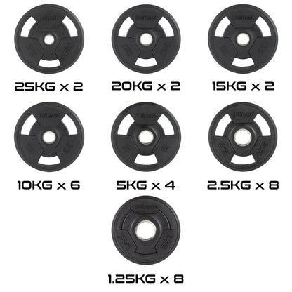 JORDAN 1.25kg Rubber Tri Grip Olympic Plate - AresFit