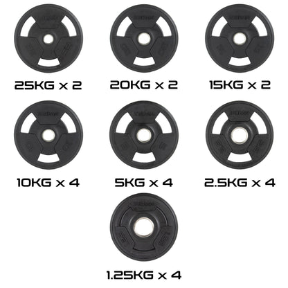 JORDAN 1.25kg Rubber Tri Grip Olympic Plate - AresFit