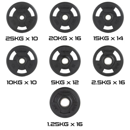 JORDAN 1000kg Rubber Tri Grip Olympic Plate Set - main product view