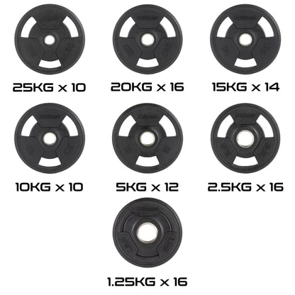 JORDAN 1.25kg Rubber Tri Grip Olympic Plate - AresFit