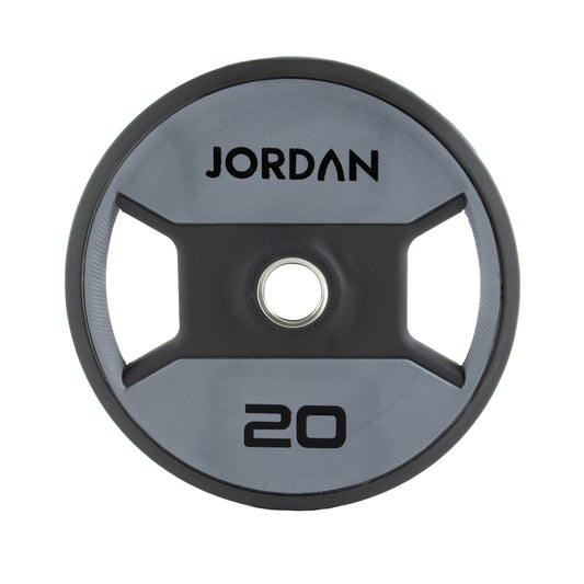 JORDAN urethane dual-grip P6 kit: 20 kg grey and black urethane dual-grip plate.