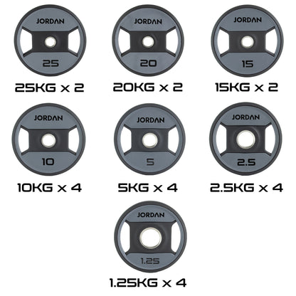 JORDAN 200kg Urethane Dual Grip Olympic Plate Set - main product view