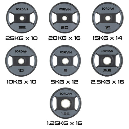 JORDAN 1000kg Urethane Dual Grip Olympic Plate Set - main product view