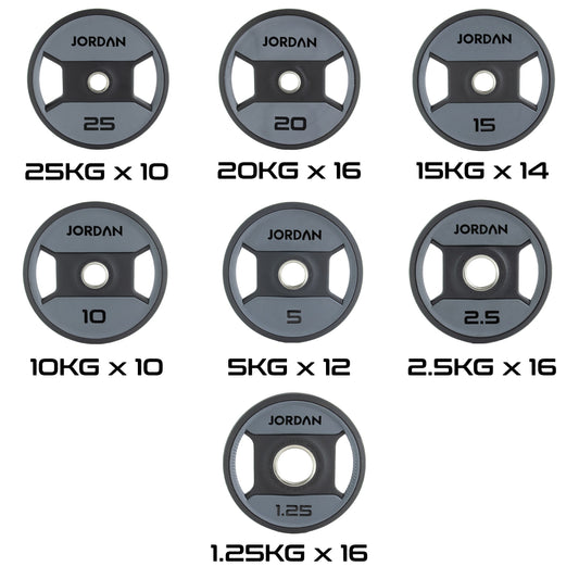 JORDAN 1000kg Urethane Dual Grip Olympic Plate Set - main product view