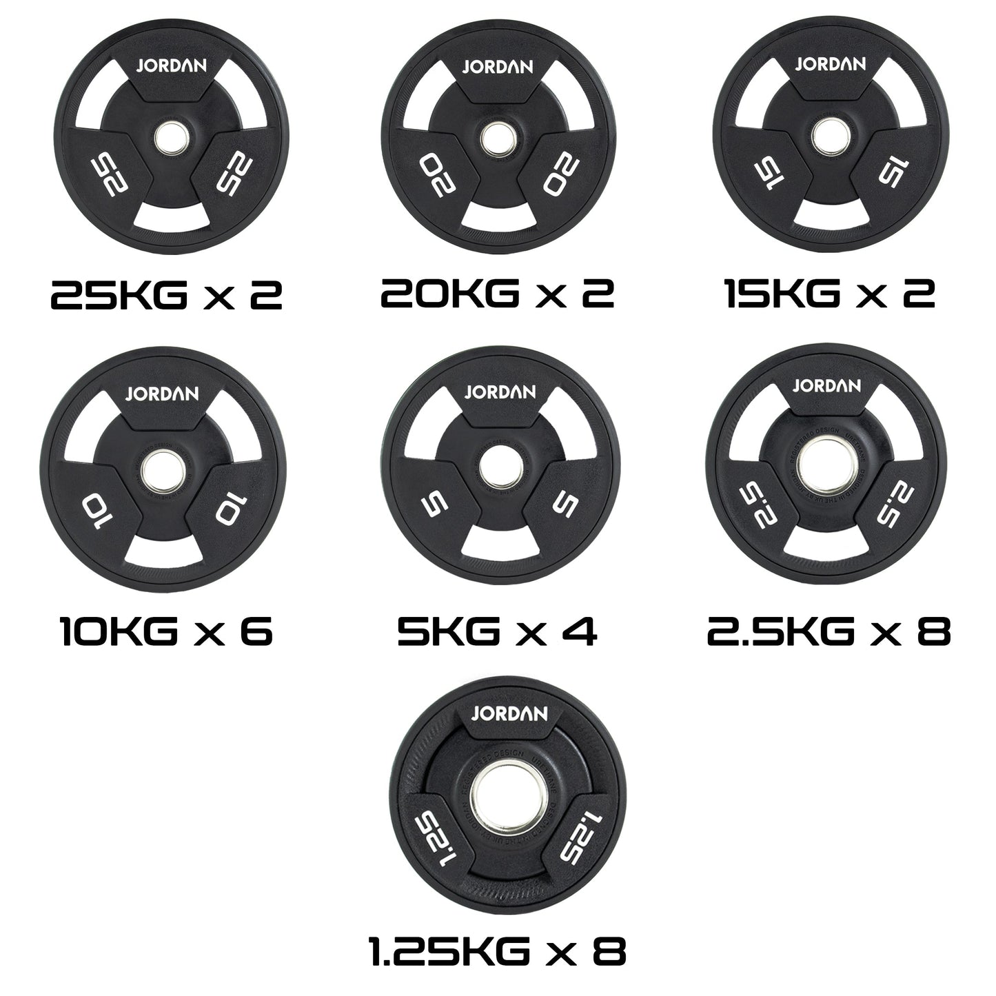 JORDAN 1.25kg Urethane Tri Grip Olympic Plate - AresFit