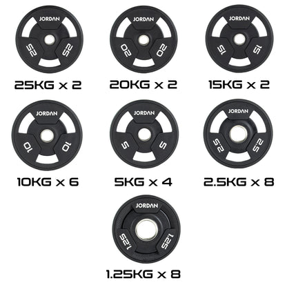 JORDAN 300kg Urethane Tri Grip Olympic Plate Set - main product view