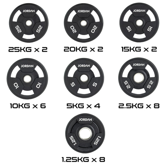 JORDAN 300kg Urethane Tri Grip Olympic Plate Set - main product view
