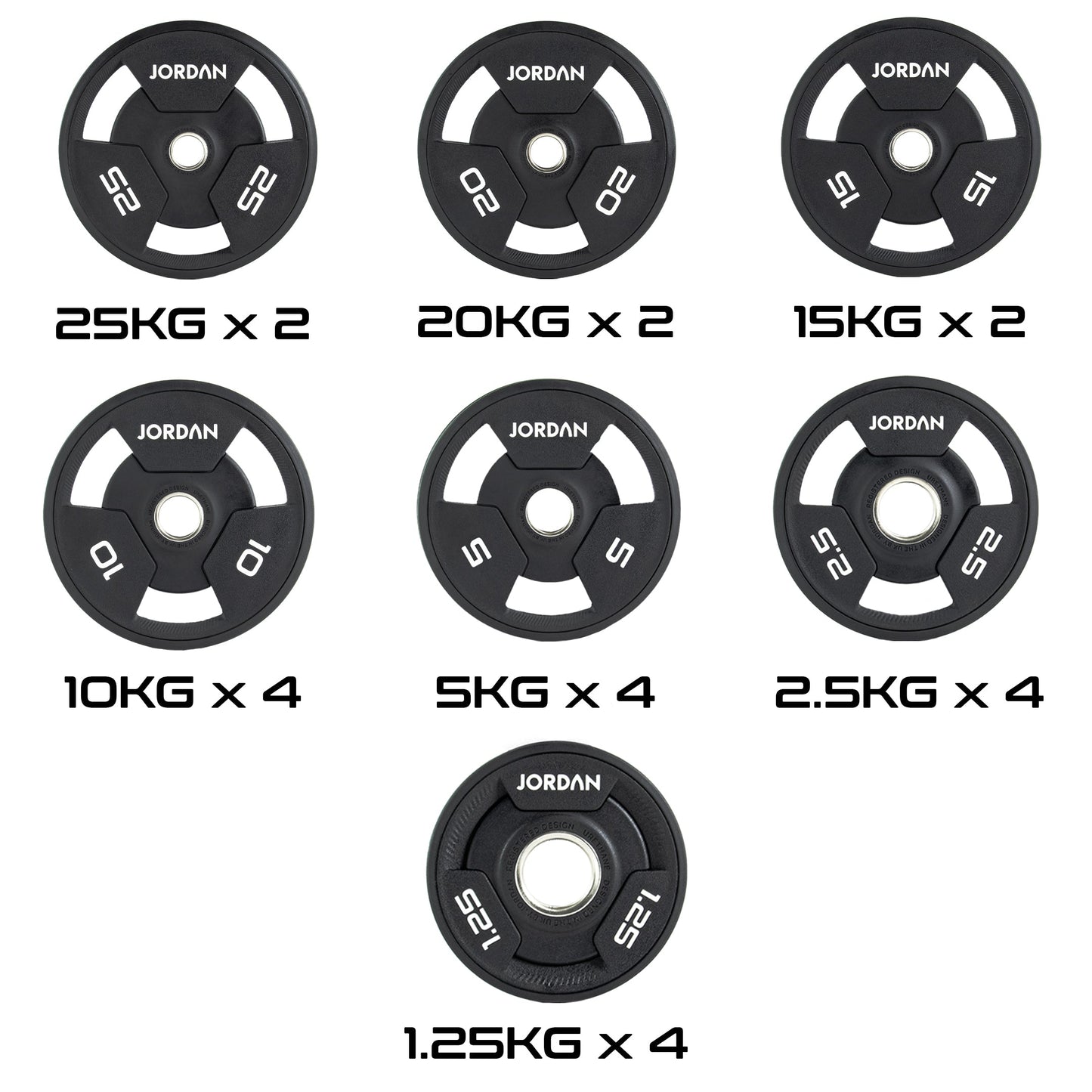 JORDAN 1.25kg Urethane Tri Grip Olympic Plate - AresFit