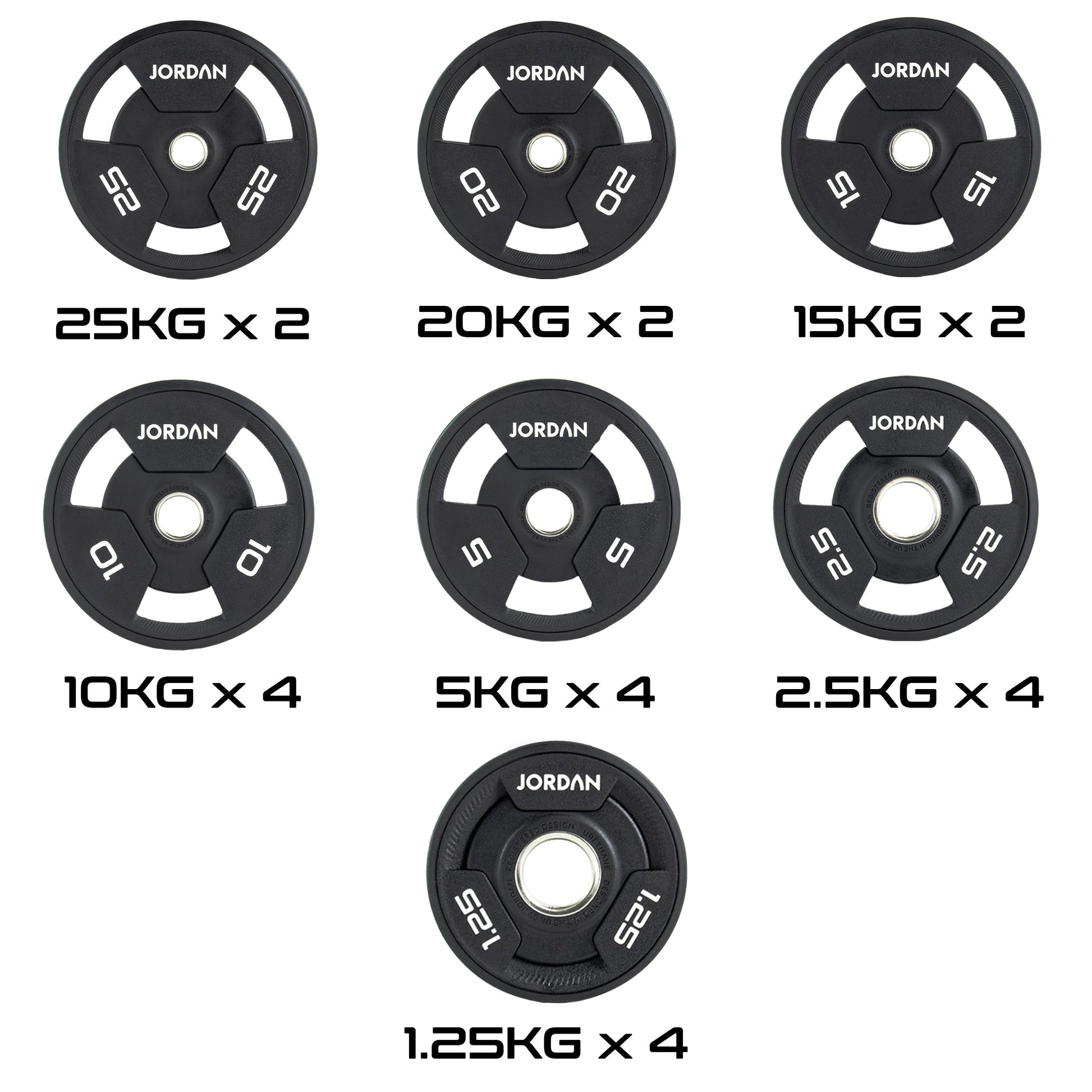 JORDAN 2.5kg Urethane Tri Grip Olympic Plate - AresFit