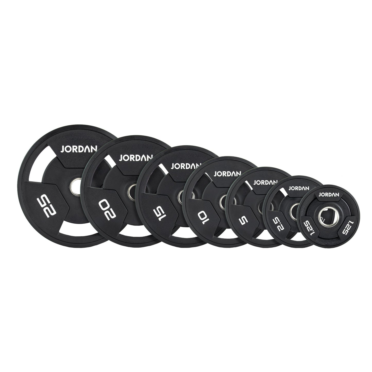 JORDAN 10kg Urethane Tri Grip Olympic Plate - detail view