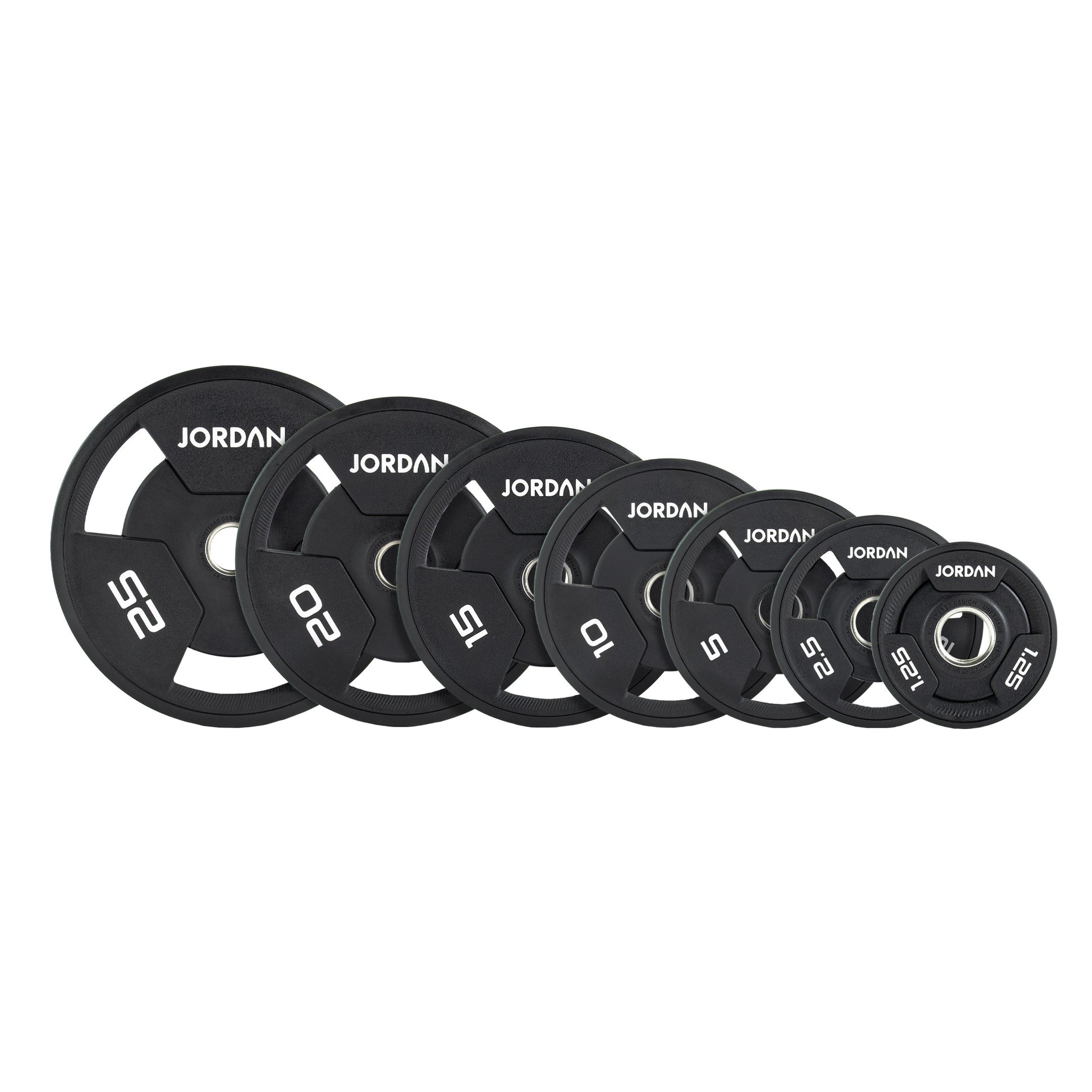 JORDAN 10kg Urethane Tri Grip Olympic Plate - detail view