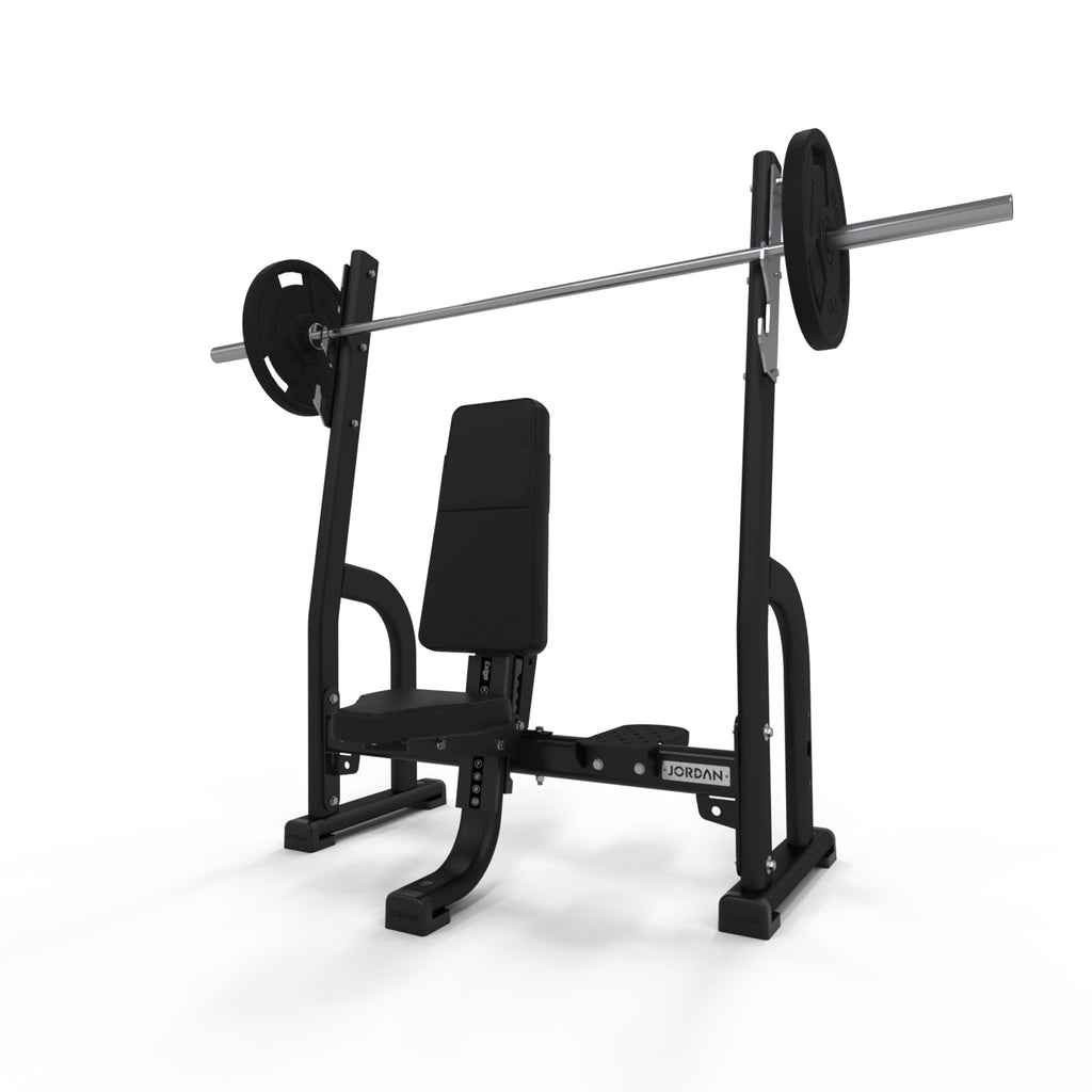 Olympic Shoulder Press Bench Jordan Fitness Black;Olympic Shoulder Press Bench Jordan Fitness Grey