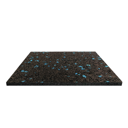 JORDAN Activ Square - Gym Flooring - Black Tile with blue fleck 50cm x 50cm x 15mm - main product view