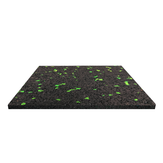 JORDAN Activ Square - Gym Flooring - Black Tile with green fleck 50cm x 50cm x 15mm - main product view