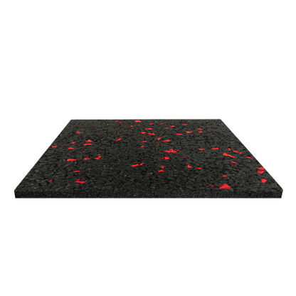 JORDAN Activ Square - Gym Flooring - Black Tile with green fleck 50cm x 50cm x 15mm - alternate angle