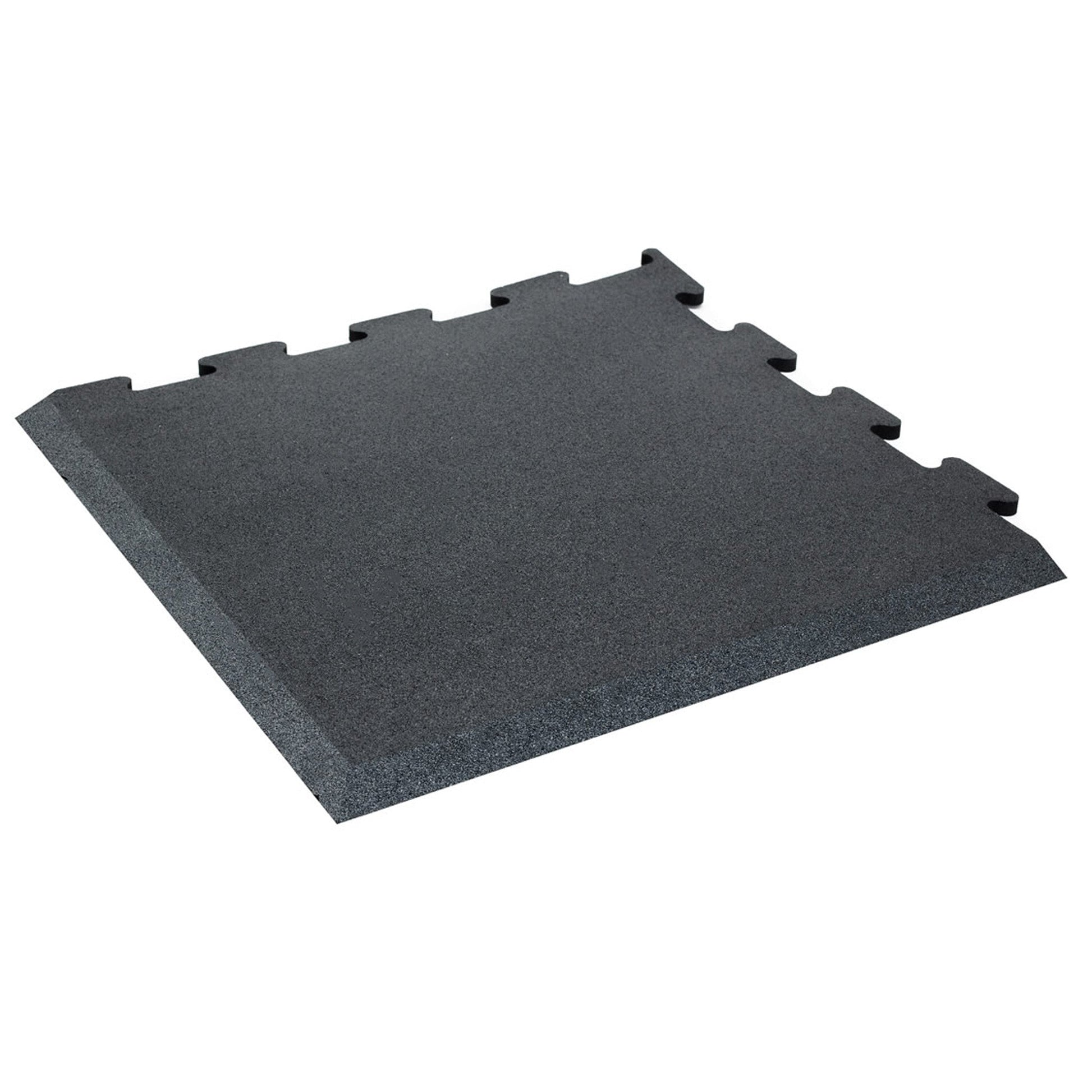 JORDAN Activ Puzzle -  Interlocking Gym Flooring - Black Corner Tile 100cm x 100cm x 20 mm - alternate angle
