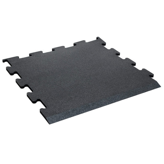 Jordan Activ Puzzle black edge tile: one sloping outer edge and three puzzle edges