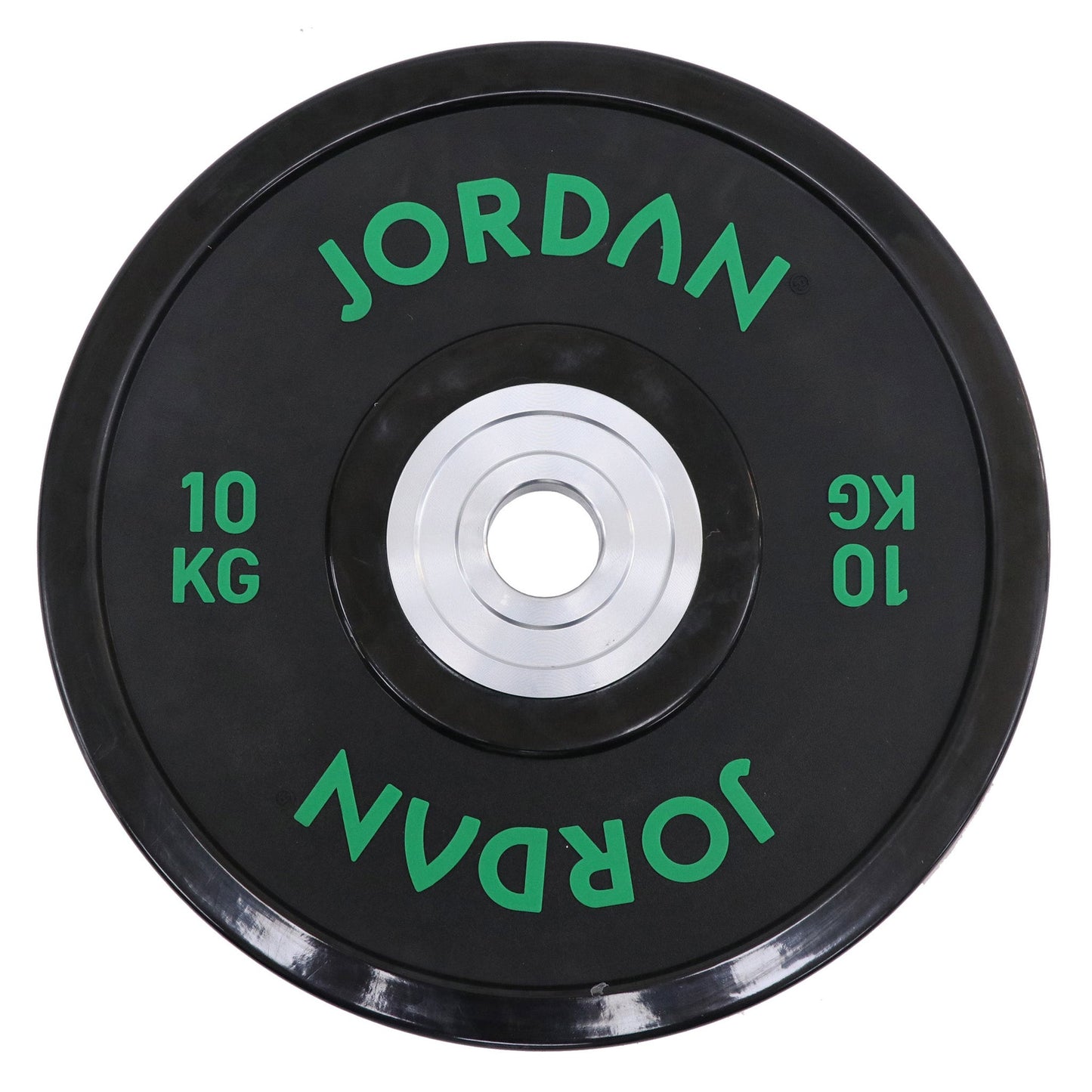 JORDAN 15kg Urethane Competition Plate - Black with Yellow text - AresFit