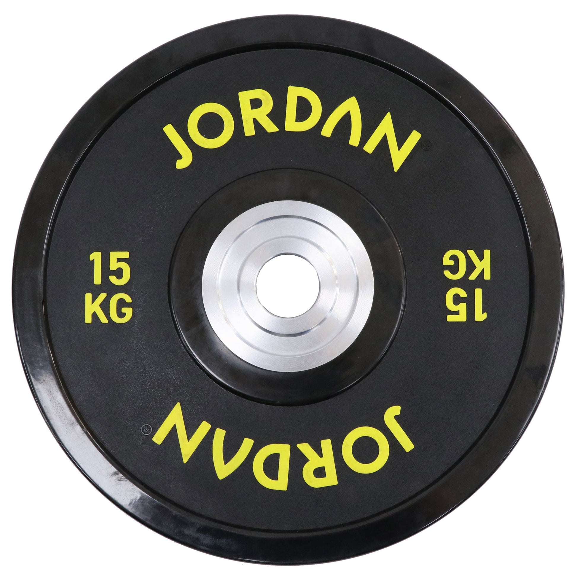 JORDAN 25kg Urethane Competition Plate - Black with Red text - AresFit