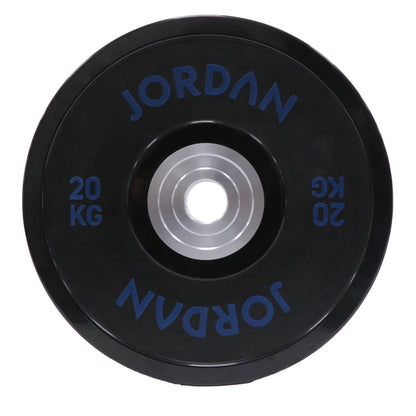JORDAN 15kg Urethane Competition Plate - Black with Yellow text - AresFit